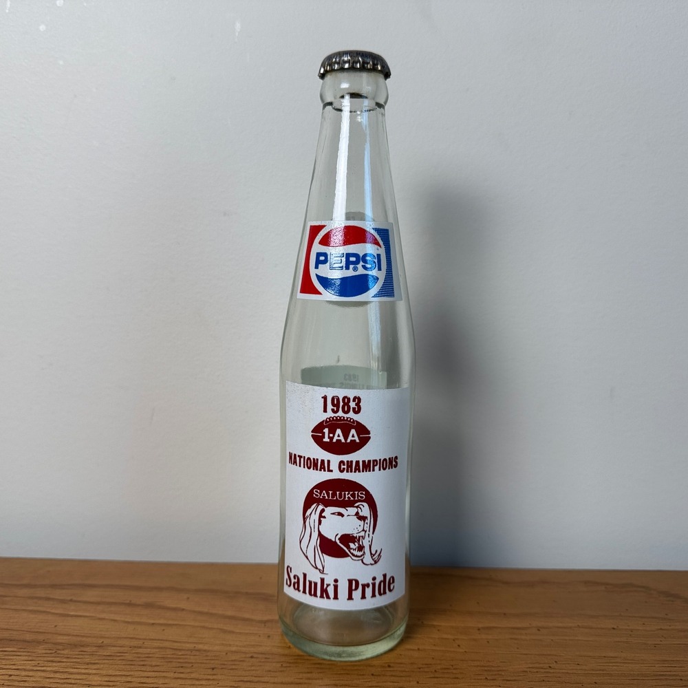 Vintage 1983‎ Pepsi Bottle SIU Salukis 1-AA National Champions Football 10oz